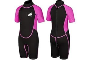 AOOSA Traje de Neopreno para Niños y Niñas, 2.5mm Neopreno Niño con Cremallera Trasera, Traje de Agua para Deportes Acuáticos, Natación, Esnórquel, Surf y Buceo