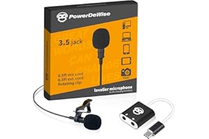 PowerDeWise Typ-C USB-Mikrofon, Lavalier-Ansteckmikrofon, omnidirektional, mit Soundkarte, entworfen für PC-Mikrofon, MacBook, Mikrofon, iPad für Aufnahmen, YouTube