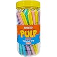 TOTEM Pulp Ball Pens Jar | 50 Pens (45 Blue Ink & 5 Black Ink) | Assorted Pastel Body | Pens for Writing | 0.7 mm Tip | Fragrance Ink | Rubberized Grip | Stationery Set | Stick Pens Set