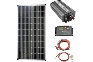 solartronics Kit complet 1 panneau solaire 130 W 600 W Convertisseur régulateur de charge photovoltaïque îlot