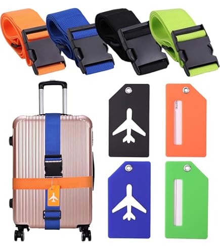 CHE 2pcs sangle de bagage réglable valise multifonction boucle sangle bagages ceintures tag Vert