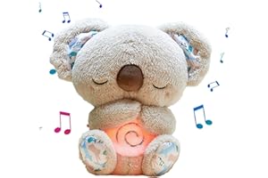 CUSHANGTY Koala Anxiété Ours,Le Koala de Secours,Koala Anti Anxiété avec Lumières Musicales et Mouvements Respiratoires Rythmiques, Koala Apaisant,Jouet Compagnon de Sommeil