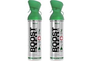 Boost Oxygen Stort Naturligt Aroma 9L Flaska | Andningsstöd för Aerob Återhämtning, Höjd, Prestanda & Hälsa (2-pack)