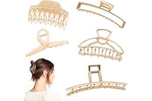 USMLICER 5 pièces Metal Grandes pinces à cheveux à Maintien Sécurisé pour femme et fille, pinces à cheveux pour cheveux épais, cheveux fins
