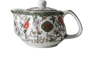 LIANG BAOBAO Piccola teiera in porcellana, 260 ml, con filtro in acciaio inox, fiori e uccelli cinesi colorati (fiori e uccelli)