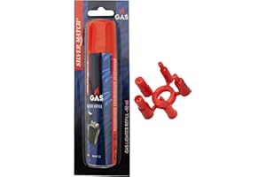 SILVER MATCH Recharge de Gaz 90 ML pour Briquet et Chalumeau de Cuisine, Blister, Gaz Butane Premium Pur, 5 Adaptateurs, Compatible Briquet Classique, Tempête, Chalumeau, Allume-Tout, 40673312