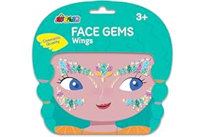 Avenir | Face Gems - Wings Designs | Hypoallergenic Sparkling Gems for the Face | Self Adhesive Rhinestone Stick on Gems for Crafts, Scrapbooking, DIY & Face DecorationsFor Kids 3+