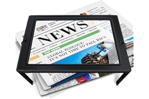 ‎OBOVO OBOVO 5X Leselupe mit Licht für Senioren Groß, Lupe mit Licht, Dimmbare Lupen mit 50 LED Licht, Größere Linsen, Klappbarer Ständer Hände Frei für Bücher, Arbeit, Nähen, Lesen, Sehschwäche