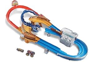 Hot Wheels City Escorpión súper Impulso, Pista de Coches de Juguete, Incluye 1 vehículo Monster Truck y 1 Die-Cast (Mattel GTL33),