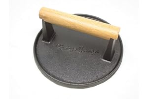 Vintage Gourmet Cast Iron Steak Burger Press (Round)
