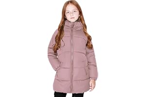 maoo garden Mädchen Winter Langer Puffer Leichter Mantel Dick gepolstert Weiches Fleece Jacke mit Kapuze