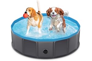 TENXSNUG Hundepool fur Große Hunde, Faltbare Hund Schwimmbecken Hundebadewanne, rutschfest Hunde Pool Planschbecken für Kinder und Hunde, 80x20 cm