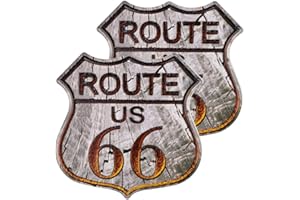 dojune - 2 señales de ruta 66, cartel vintage de metal para tienda de la marca U.S. 66 Road Tin Sign para decoración de pared del hogar