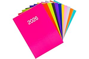 evelay 2026 Diary A5 Week to View Full Year Office Organiser Planner Hardback Diaries - Cerise