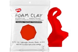 BOHS Red Slime Modeling Foam Air Dry Clay - Squishy,Stretchy,Pliable - School Arts & Crafts Project -1.1 Pound
