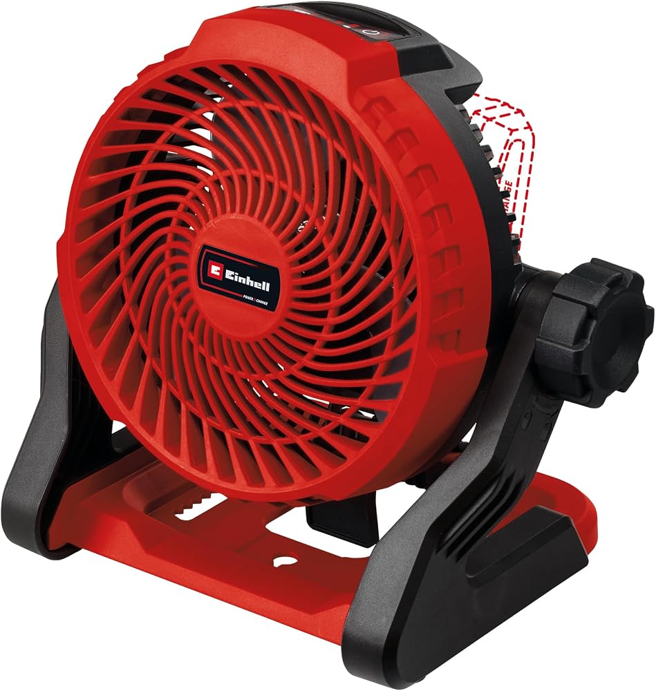 Einhell Akülü Vantilatör GE-CF 18/2200 Li-Solo 3408035 | PXC | 18 V | 3 hız ayarı | 360° dönebilen fan başlığı | akü hariç