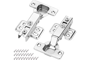 Anstore 2 zawiasy z mechanizmem cichego domykania, zawiasy do szafy 110° + 24 śruby – szafa kuchenna, szafa na ubrania, zawiasy meblowe, zawiasy automatyczne