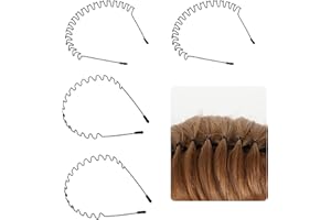 Gjinxi 4 szt. falistej wiosennej falowanej obręcz do włosów metalowa opaska na głowę dla mężczyzn, antypoślizgowa opaska na głowę z wewnętrznym haczykiem, wiele stylów, damskie elastyczne opaski do