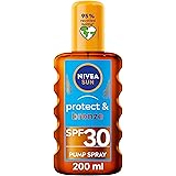 NIVEA SUN Protect & Bronze Oil Sunscreen Spray SPF 30 (200 ml), Sun Spray Provides Immediate UVA/UVB Protection and Stimulate