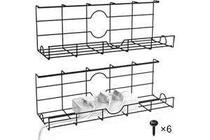 FULEADTURE Desk Cable Management Tray, 2 Pieces Cable Organizer for Wire Management, Metal Wire Cable Tray for Office and Home, Standing Desk Tray, Black Cord Basket 17'' (Inside)