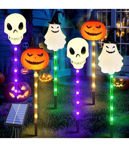 2 Lampes Solaires Crâne De Corbeau - Déco Extérieur Halloween, Jardin, Résine Étanche, LED Automatique