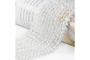 ‎OUUBUUY Naturstein Perlen Edelstein Perlen,85 Stück 4mm Klarer Kristall Naturstein Edelsteinperlen Polierte Runde Edelsteine Zum Auffädeln Edelsteine Steinperlen für Armbänder Ketten DIY Schmuck Basteln