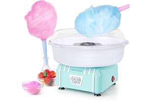 Nostalgia retro table candyfloss machine, vintage cotton candy machine for hard sweets and sugar, aqua