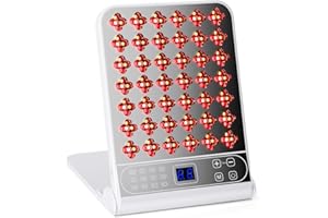 Zrwuldu Lampada a Infrarossi Lampadine Luce Rossa 210 LEDs Panel Luz Roja con 12 Modalità, Timer e 4 Lunghezze d'onda per Viso, Corpo, Telaio In Alluminio(Lampada Non Produce Calore)