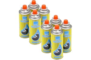 Taylor & Brown 8 Pack Butane Gas Bottles Canister Cartridge Canisters Cylinder | for Camping Stove Cooker, Heater, Barbecue or BBQ, Weed Burner, Kitchen Blow Torch