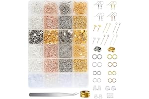 ‎RANJIMA RANJIMA Ohrringe Selber Machen Set, 3600 Stück Schmuck Selber Machen set Schmuckherstellung Reparatur von Ohrringen Armband Halskette DIY Anfänger jewelry Making Kit für Erwachsene
