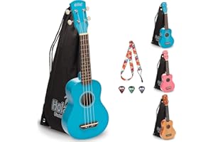 Miloll Premium Ukulele for Beginners – Quality Maple Body with Aquila Super Nylgut Strings – Complete Set with Accessories(Blue)