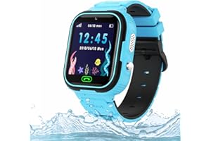 Smooce Kids Smartwatch Phone,Waterproof Kids Smart watch with LBS Tracker SOS Voice Chat Flashlight and Camera Game for 3-12 Years Old Kids Birthday