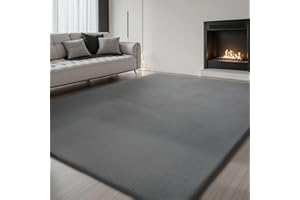 Sour Lemon Rugs Living Room - Grey Area Rugs for Bedroom Faux Rabbit Fur Large Rug,Anti Slip Rug Large Floor Carpet Short Pile Area Rug for Living Room, Bedroom,Kids Room 200X300CM