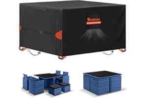 Kovshuiwe Funda Mesa Exterior,Funda para Muebles Impermeable 420D Oxford,Funda Mesa Jardin,Funda Protectora Muebles,Fundas para Mesas,Mesas Sillas Sofás Exterior Impermeables Anti-Viento (125x63x74cm)