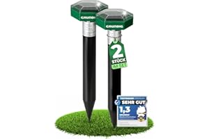GRUNDIG Mole Repeller Vole Repeller Pack of 2 - Fast Results with Extreme Effective Radius I Repel Vole Mole Repellent - Solar Mole Repellent (2 Pieces)
