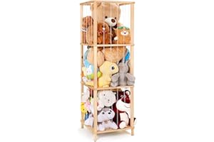 ACEPRUT ACE PRODUCT ACEPRUT Holz Kuscheltier Aufbewahrung, Platz Sparen Dreistufige Vertikale Große Kuscheltier Stofftier Aufbewahrung für Spielzimmer Schlafzimmer, Kinderzimmer Deko