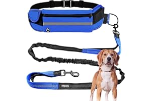 Edipets, Pas do biegania Rozkładany, Wolne Ręce, Bieganie, Przeciwciągające, Elastyczna, Odblaskowa, 160-220 cm, Jeżdżka, do telefonu komórkowego Niebieski)