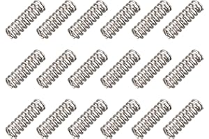 UXCELL sourcing map Compression Ressort 1.2mm Fil Diamètre, 8mm OD, 25mm Libre Longueur Ressort Acier Extension Ressort Argent 18Pcs