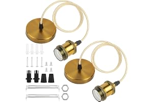 AUAUY 2 st E27 vintage metallupphängning, E27 hängande lamphållare