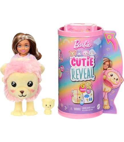 Barbie Cutie Reveal Chelsea Pop en Accessoires, zacht poedelkostuum en 6 verrassingen, waaronder kleurverandering, Cozy Cute Tees serie HKR20