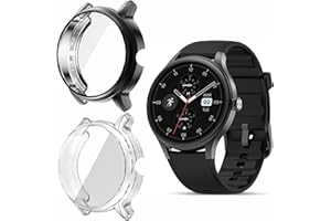 Blueshaweu Schutzhülle kompatibel für Fitpolo Smartwatch Damen Rund 1.27″ DR06 – Flexibles TPU Case mit Kratzschutzfolie – Vollschutz kompatibel mit Fitpolo/TOOBUR DR06 (schwarz+Transparenz)