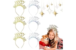 AXERHK New Years Eve Decorations 2026, 6 Pcs Glitter Hairbands New Year Accessories, for Christmas New Years Eve Decorations Eve Party Supplies