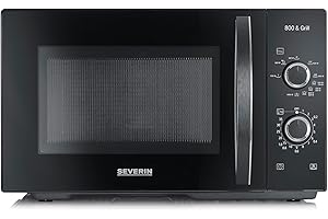 SEVERIN 2-in-1 Mikrowelle mit Grill 800 W, Grillofen mit 25 L Kapazität und 9 Leistungsstufen, Mikrowelle mit Grillrost und D