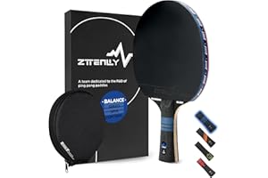 ZTTENLLY Ping Pong Paddle with Carbon Technology | Performance-Series,7-ply Finest Blade, Expert Speed/Edge/Balance/Control, Thicker Protector Case | Table Tennis Racket for Professional