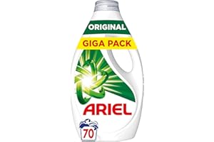 Ariel Original Lessive Liquide, 70 Lavages (3.15L), Action Détachante En 1 Seul Lavage, Impeccable Même à Froid, Fabriqué en France
