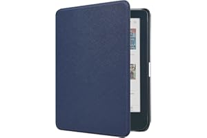 DMLuna Case for Kobo Clara BW (Model N365) / Kobo Clara Colour (Model N367) 6" 2024 Release, Ultra Slim Lightweight Premium PU Leather Cover with Auto Sleep/Wake Function - Navy Blue