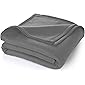 Cloth Fusion Glacial All Season Polar Fleece Double Bed Blanket - (90x100 Inches, Charcoal)