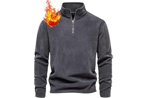 CheChury Męska bluza polarowa polar bluza z zamkiem 1/4 z golfem bluza ciepły miękki sweter top dla mężczyzn UK outdoorowy aktywny sweter