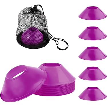 8 Cônes D’entraînement MUELODSIC – Multicolores, Plastique épais, Pour Foot, Basket, Patinage