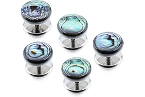 HAWSON 5pcs Abalone shellfish Tuxedo Studs Set for Men Shirt Wedding Business Accessories